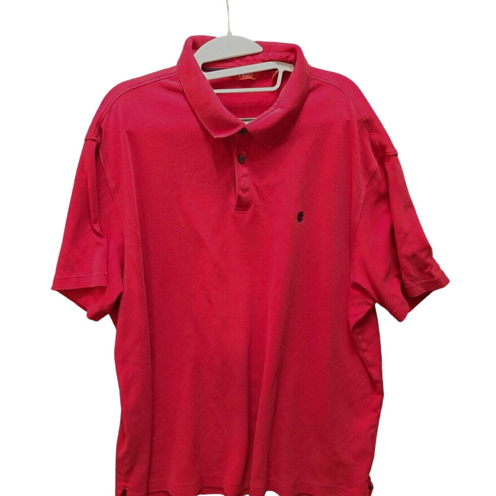 Izod Mens Polo Shirt Red Size XXL 100% Cotton Logo Short Sleeve Collar Pullover